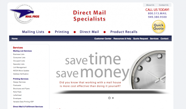 Mail Pros Website Design